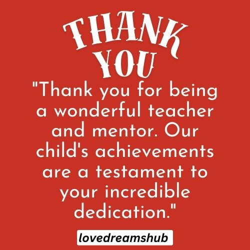 Classic Thank You Teacher Quotes From Parents