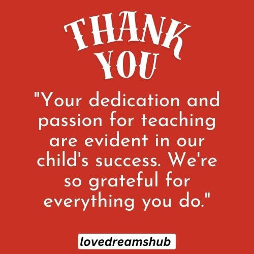 Classic Thank You Teacher Quotes From Parents