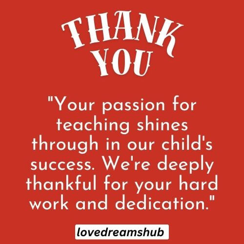 Classic Thank You Teacher Quotes From Parents